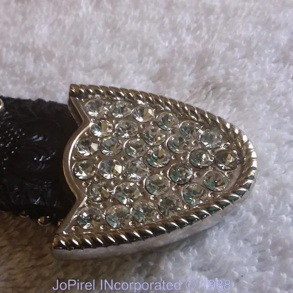 Hard Rock Black & Glitter Beaded Designer Belt display picture 3